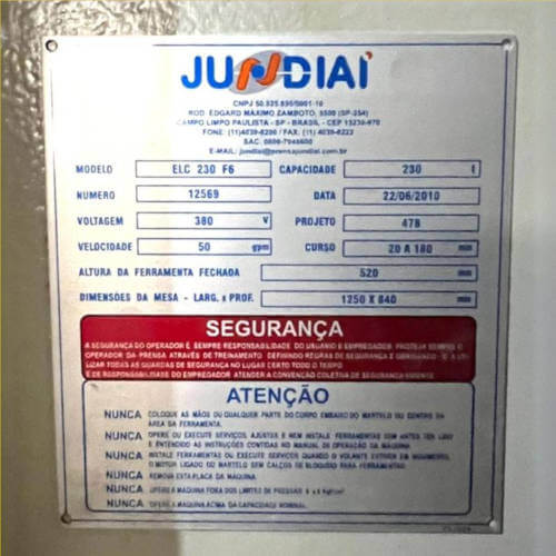 Prensa Freio Fricção Jundiaí ELC 230 F6